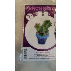 Design Works Punch Needle Kit 3.5" Round‎ Cactus 021465002262